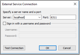 External Service Connection در نرم افزار تبلو Tableau