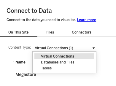 Using Virtual Connections در تبلو سرور Tableau server